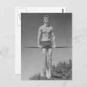 Vintage Gymnast Briefkaart (Voorkant / Achterkant)