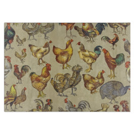 Vintage Haan Kip Patroon: Boerderij Kunst Snijplank