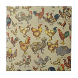 Vintage Haan Kip Patroon: Boerderij Kunst Tegeltje