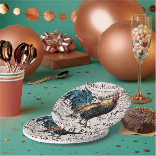 Vintage haan om het even welk bord van de