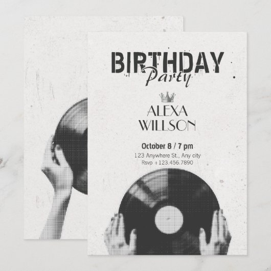 Vintage halftoon muziek kaart (Voorkant / Achterkant)