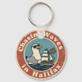 Vintage Halifax Nova Scotia Sailing Fun Sleutelhanger (Achterkant)