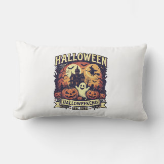 Vintage Halloweekend Griezelen Geest Huis Lumbar K Buitenkussen