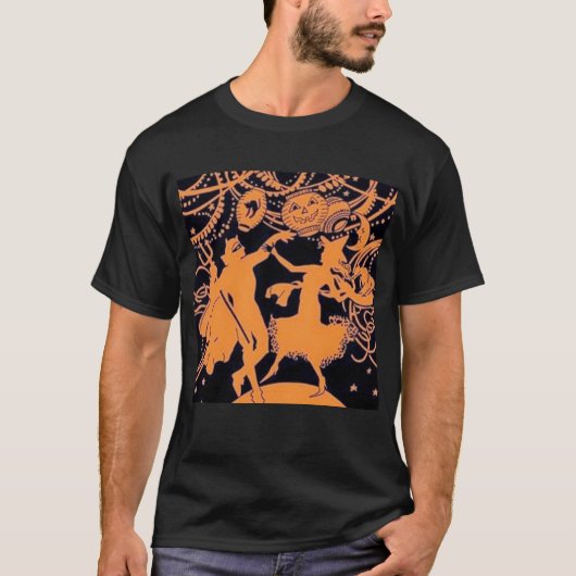 Vintage Halloween Afbeelding Man T Shirt (Voorkant)