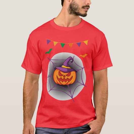 Vintage Halloween and Pumpkin retro T-shirt (Voorkant)