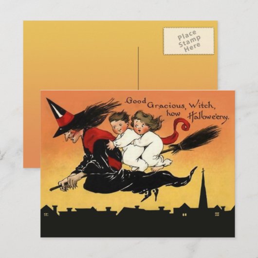 Vintage Halloween Art Briefkaart (Voorkant / Achterkant)