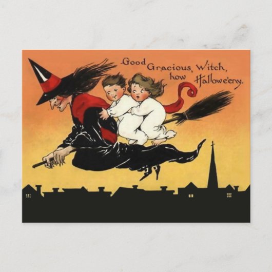 Vintage Halloween Art Briefkaart (Voorkant)
