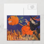 Vintage Halloween Art Briefkaart (Voorkant / Achterkant)