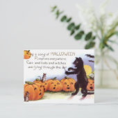 Vintage Halloween Art Briefkaart (Staand voorkant)