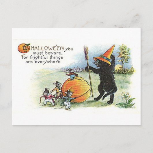 Vintage Halloween Art Briefkaart (Voorkant)