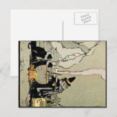 Vintage Halloween Art Briefkaart | Witch (Voorkant / Achterkant)