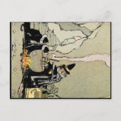 Vintage Halloween Art Briefkaart | Witch (Voorkant)
