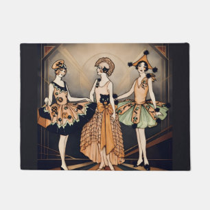 Vintage Halloween Art Deco Flapper Poster 1920s Deurmat