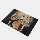 Vintage Halloween Art Deco Flapper Poster | 1920s  Deurmat (Schuin)