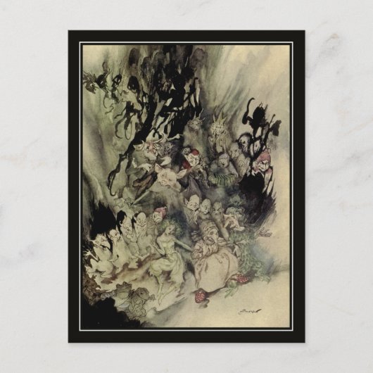 Vintage Halloween Arthur Rackham Trolls Briefkaart (Voorkant)