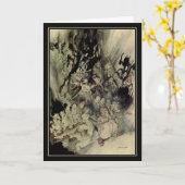 Vintage Halloween Arthur Rackham Trolls Kaart (Gele Bloem)