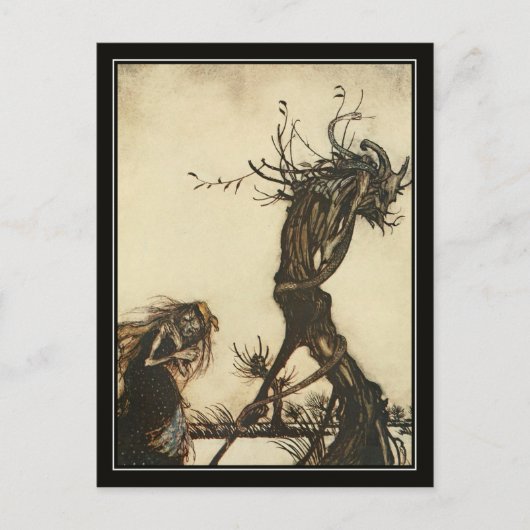 Vintage Halloween Arthur Rackham Witch Briefkaart (Voorkant)