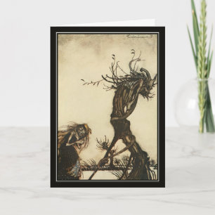 Vintage Halloween Arthur Rackham Witch Kaart