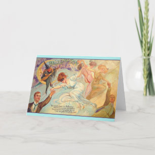 Vintage Halloween Bachelor Dance Wenskaart Kaart