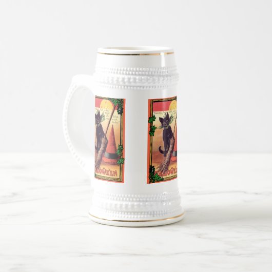 Vintage Halloween Bierpul (Voorkant links)