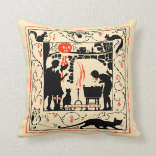 Vintage Halloween Bobbing voor het Hoofdkussen van Kussen