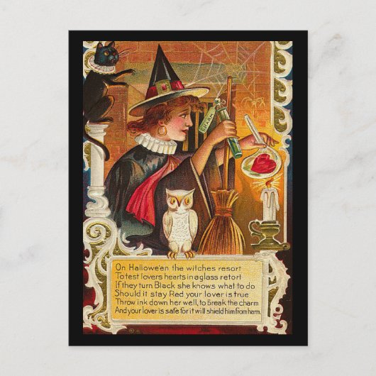 Vintage Halloween Briefkaart (Voorkant)