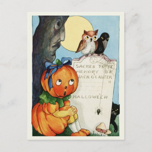Vintage Halloween Briefkaart (Voorkant)