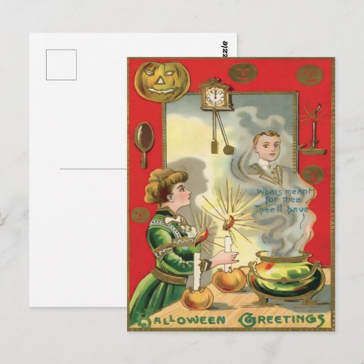 Vintage Halloween Briefkaart (Voorkant / Achterkant)