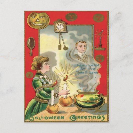 Vintage Halloween Briefkaart (Voorkant)