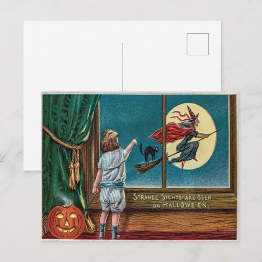 Vintage Halloween Briefkaart (Voorkant / Achterkant)