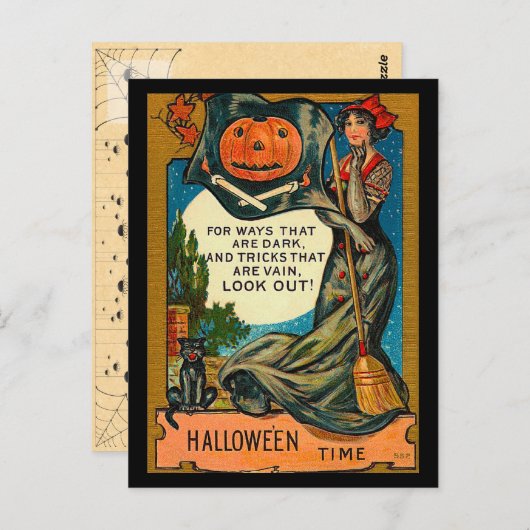 Vintage Halloween Briefkaart (Voorkant / Achterkant)