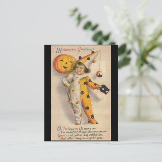 vintage Halloween Briefkaart (Staand voorkant)