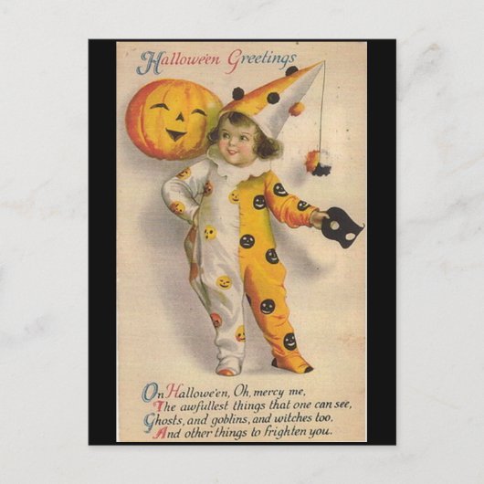 vintage Halloween Briefkaart (Voorkant)