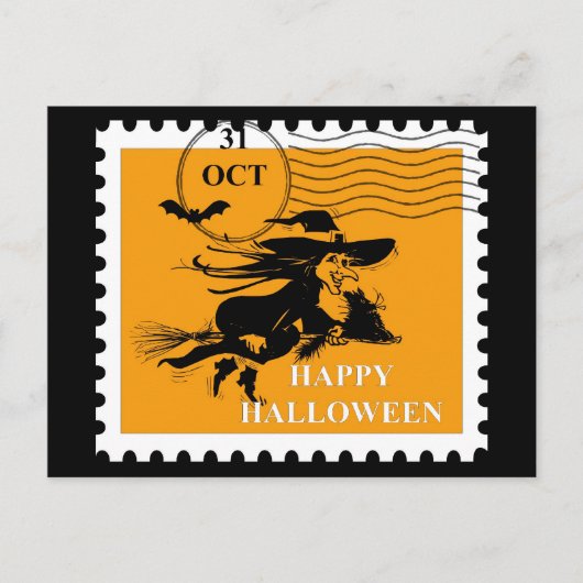 Vintage Halloween Briefkaart (Voorkant)