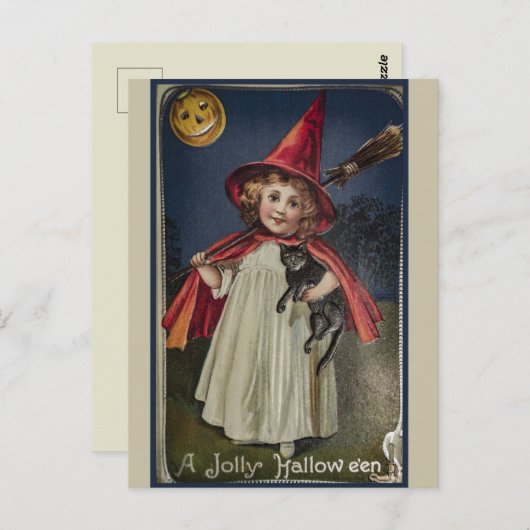 Vintage Halloween Briefkaart (Voorkant / Achterkant)