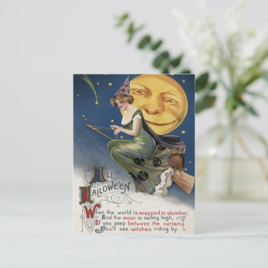 Vintage Halloween Briefkaart (Staand voorkant)