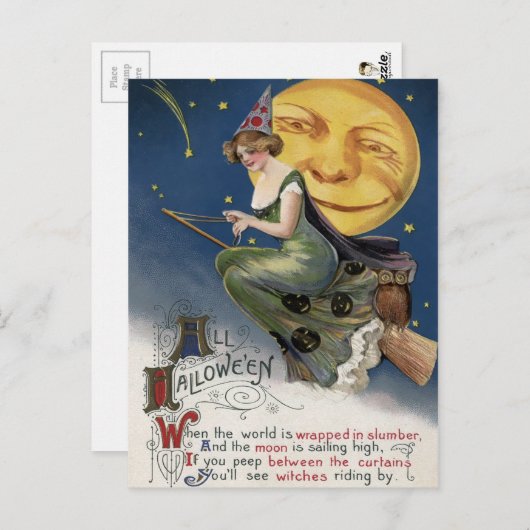 Vintage Halloween Briefkaart (Voorkant / Achterkant)
