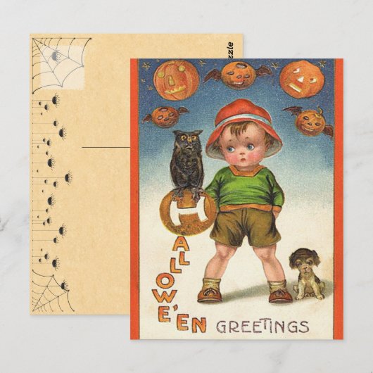 Vintage Halloween Briefkaart (Voorkant / Achterkant)