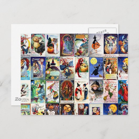 Vintage Halloween Briefkaart (Voorkant / Achterkant)