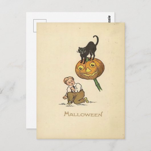 Vintage Halloween Briefkaart (Voorkant / Achterkant)