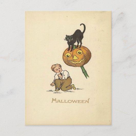Vintage Halloween Briefkaart (Voorkant)