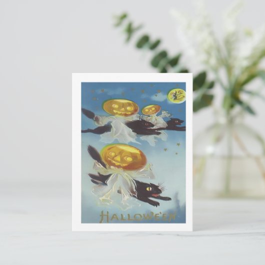 Vintage Halloween Briefkaart (Staand voorkant)
