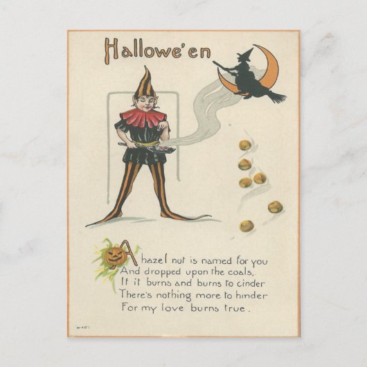 Vintage Halloween Briefkaart (Voorkant)