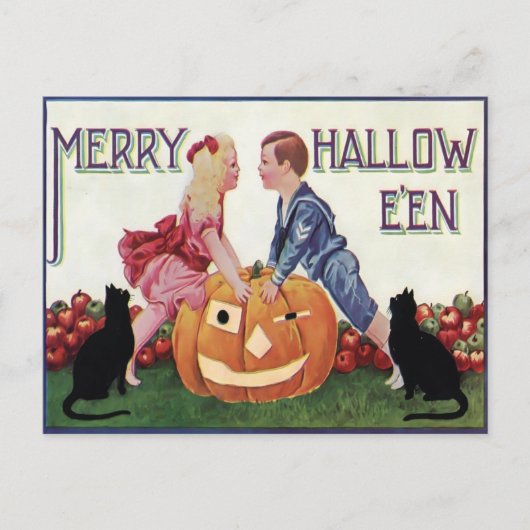 Vintage Halloween Briefkaart (Voorkant)