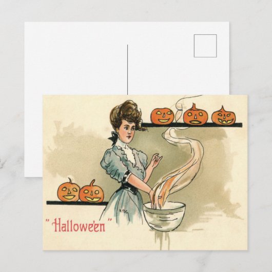 Vintage Halloween Briefkaart (Voorkant / Achterkant)