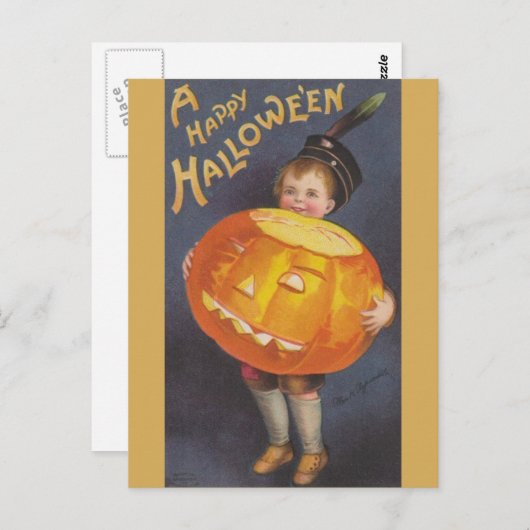 Vintage Halloween Briefkaart (Voorkant / Achterkant)