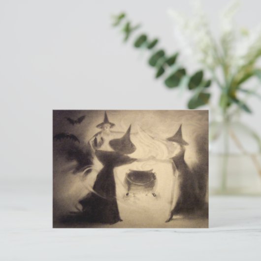 Vintage Halloween Briefkaart (Staand voorkant)