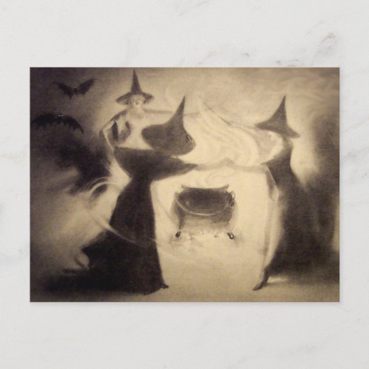Vintage Halloween Briefkaart (Voorkant)
