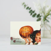 Vintage Halloween Briefkaart (Staand voorkant)