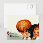 Vintage Halloween Briefkaart (Voorkant / Achterkant)